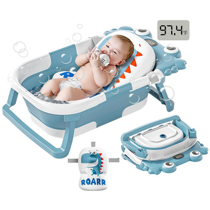 Bañera plegable para recién nacidos a niños pequeños con monitor de...