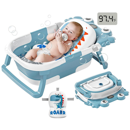 Bañera plegable para recién nacidos a niños pequeños con monitor de...