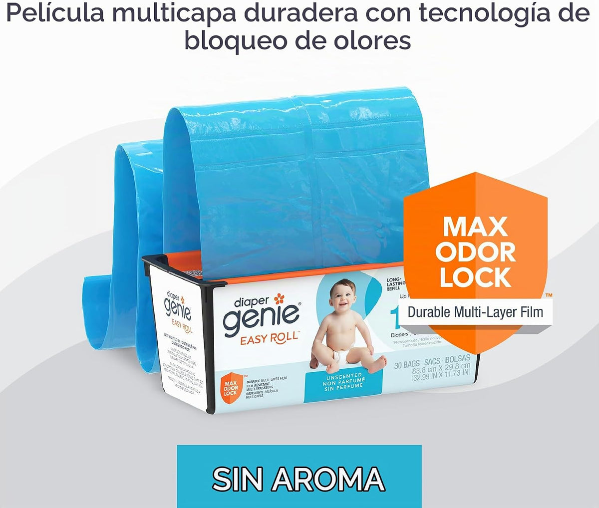 Diaper Genie Easy Roll Refill | 30 bolsas PerRefill | Capacidad par...