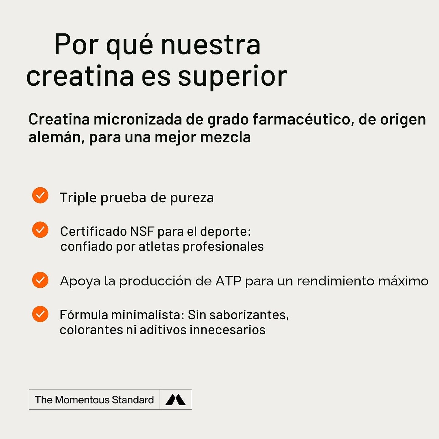 Momentous Polvo de monohidrato de creatina, polvo de creatina, apoy...