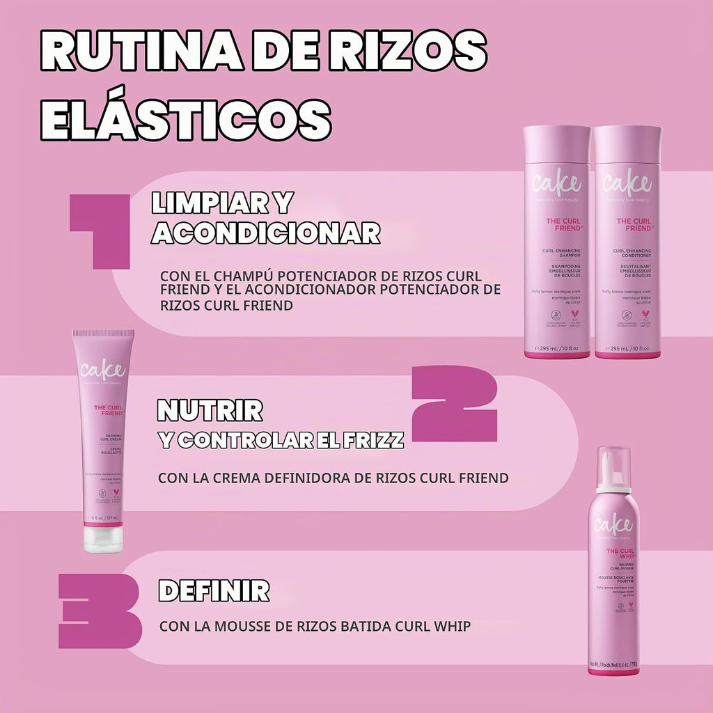 Cake Beauty Curl Friend - Set de champú, acondicionador y crema par...