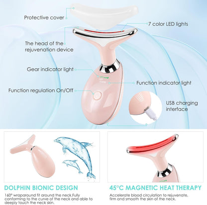 Masajeador facial con terapia de luz roja para cara y cuello, varit...