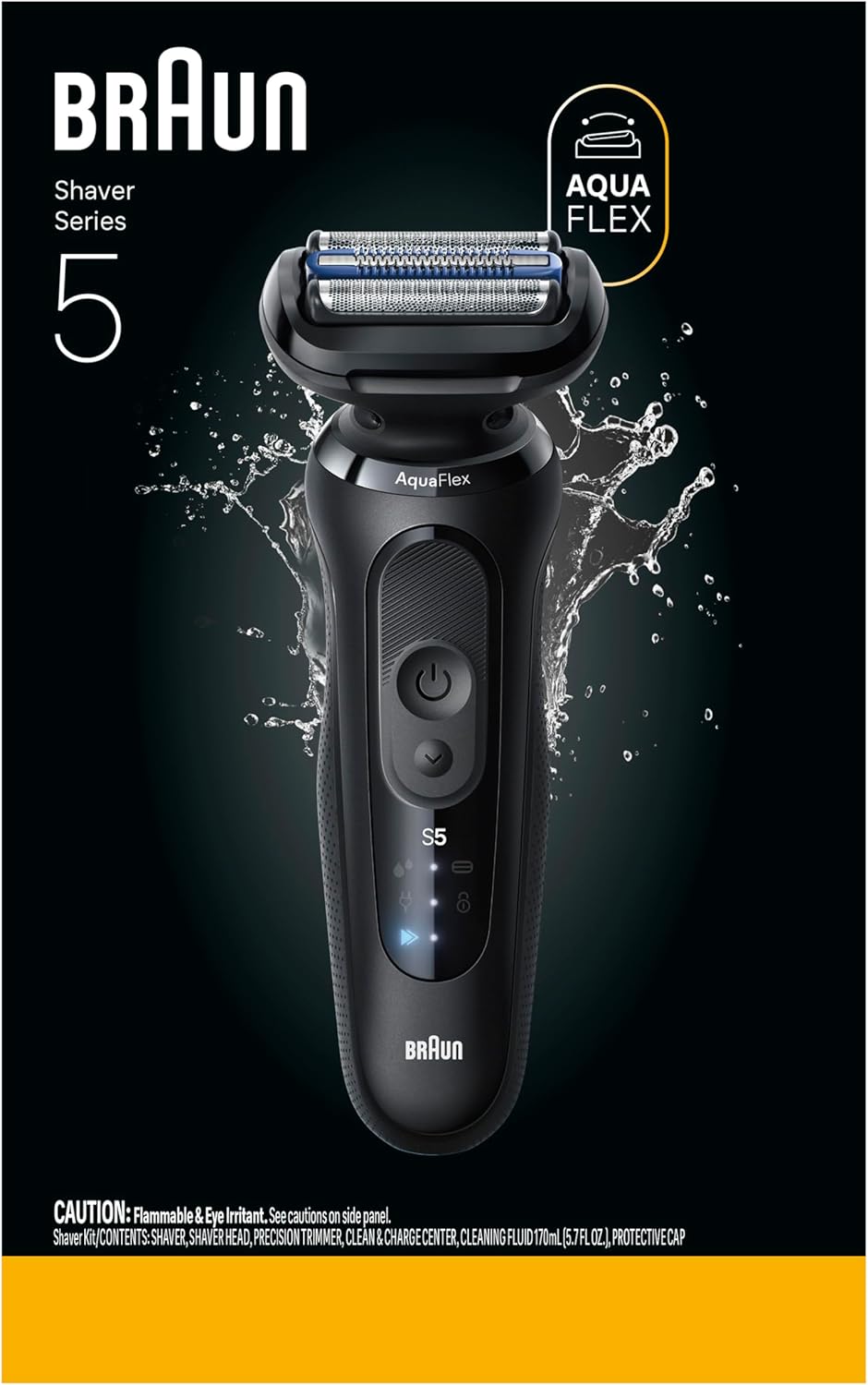 Braun Maquinilla de afeitar eléctrica para hombres Serie 5, afeitadora eléctrica, recortadora de precisión, cabezal de afeitadora adicional, centro de limpieza y carga 4 en 1, S5 5165ps