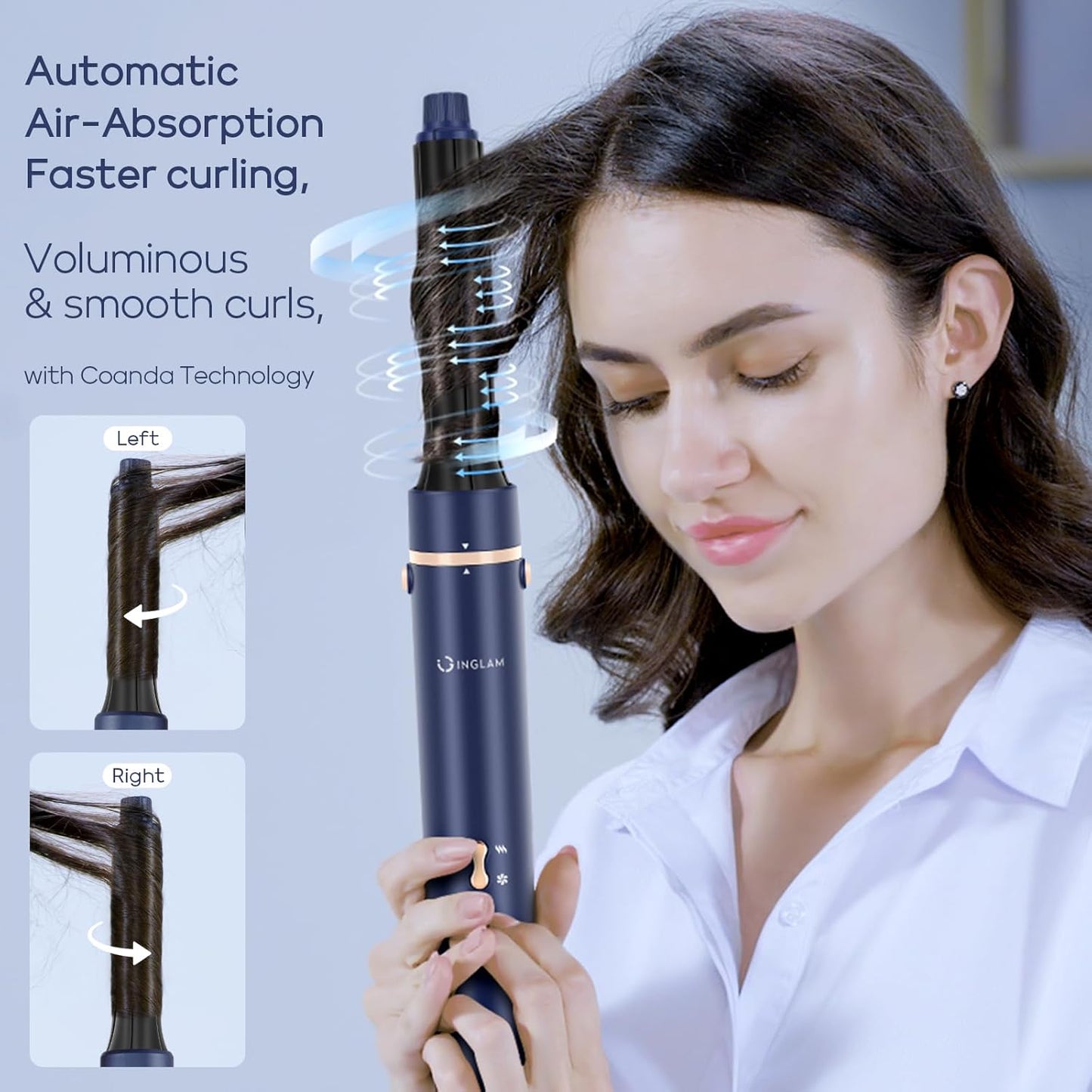 IG INGLAM MegaAIR Styler, cepillo secador de pelo profesional 5 en...