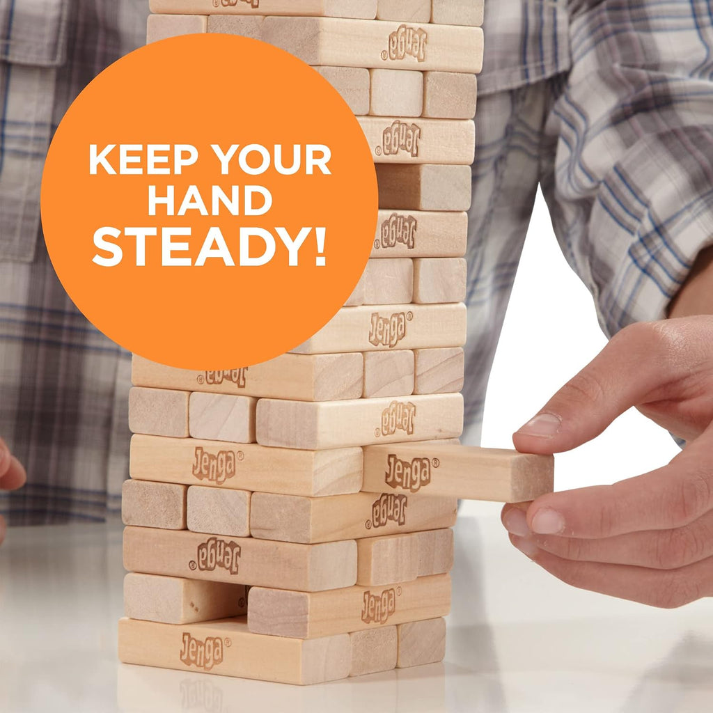 Hasbro Gaming Jenga - Juego de torre tambaleante de bloques de made...