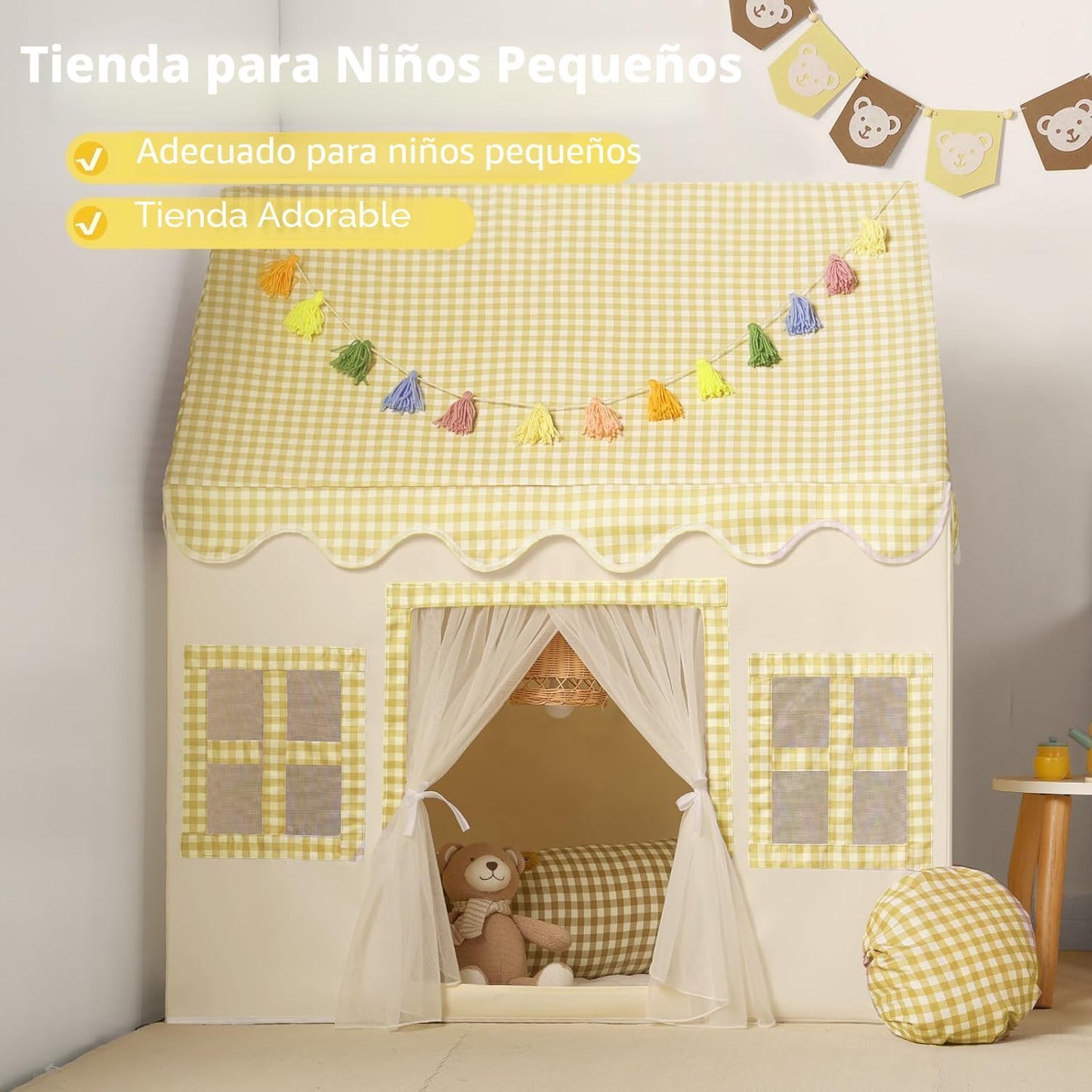 Senodeer Tienda de campaña para niños en interiores: alfombrilla, g...
