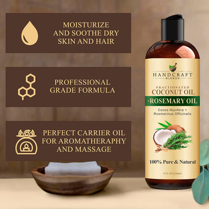 Handcraft Blends Aceite de Coco Fraccionado Infundido con Romero -...