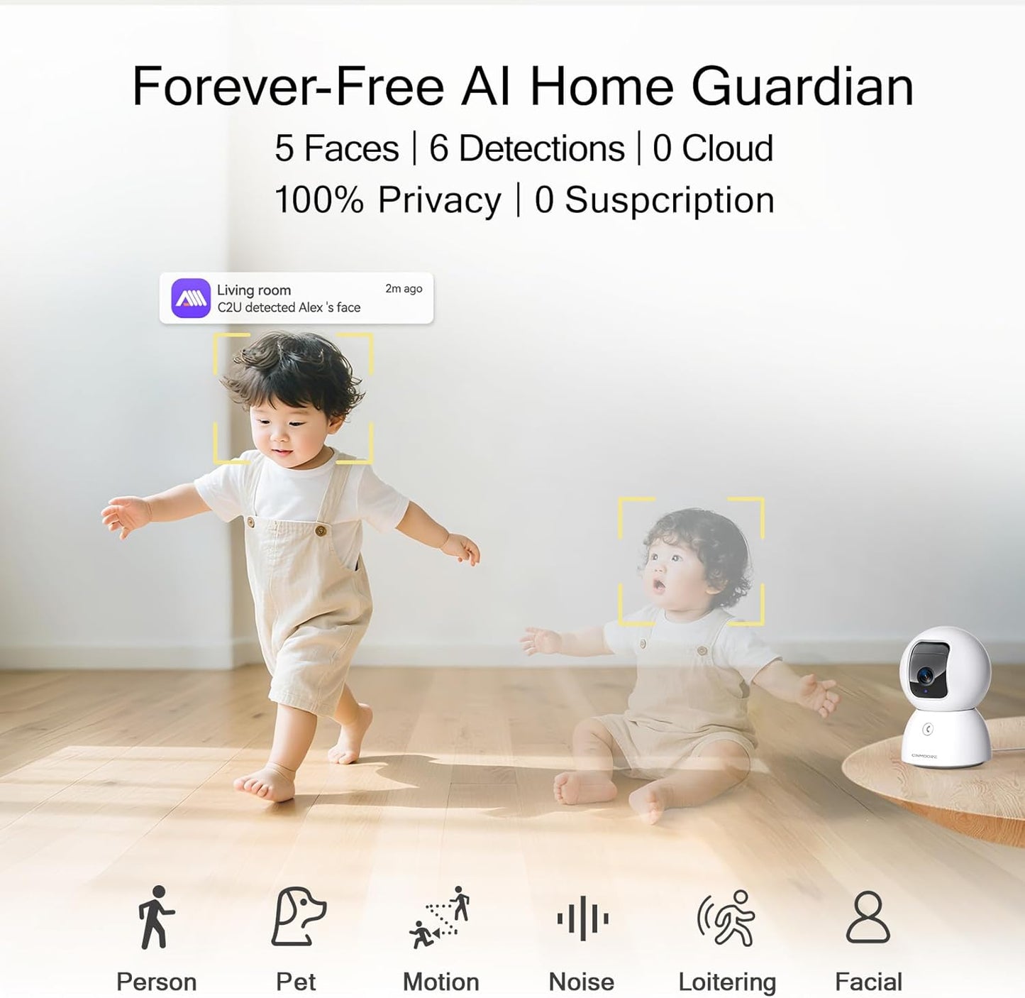 CINMOORE Cámara interior 5G, cámara 3K para mascota\/perro con apli...