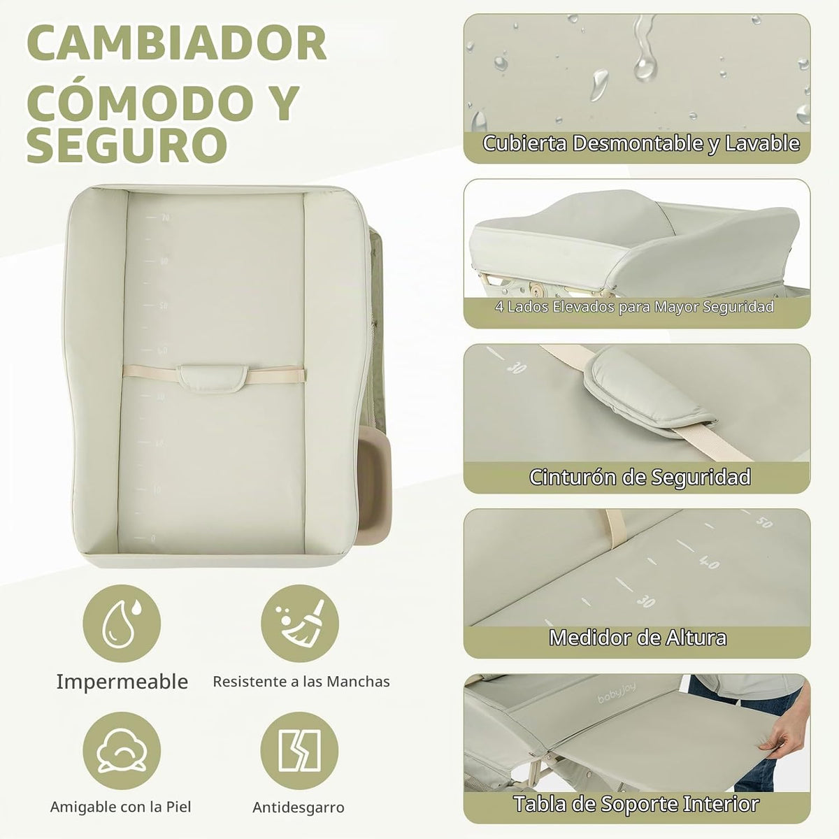 BABY JOY Cambiador portátil para bebé, estación plegable para cambi...