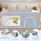 XVISHX Corralito para Bebés de 74 x 50 Pulgadas, Corralitos de Jueg...