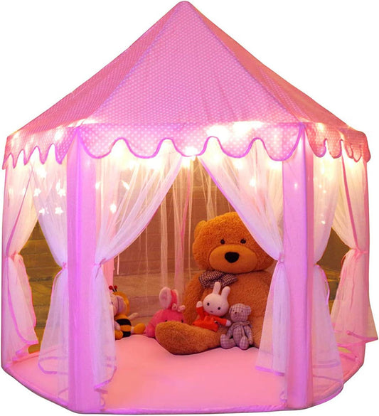 Monobeach Tienda de campaña de princesa para niñas, casa de juegos...
