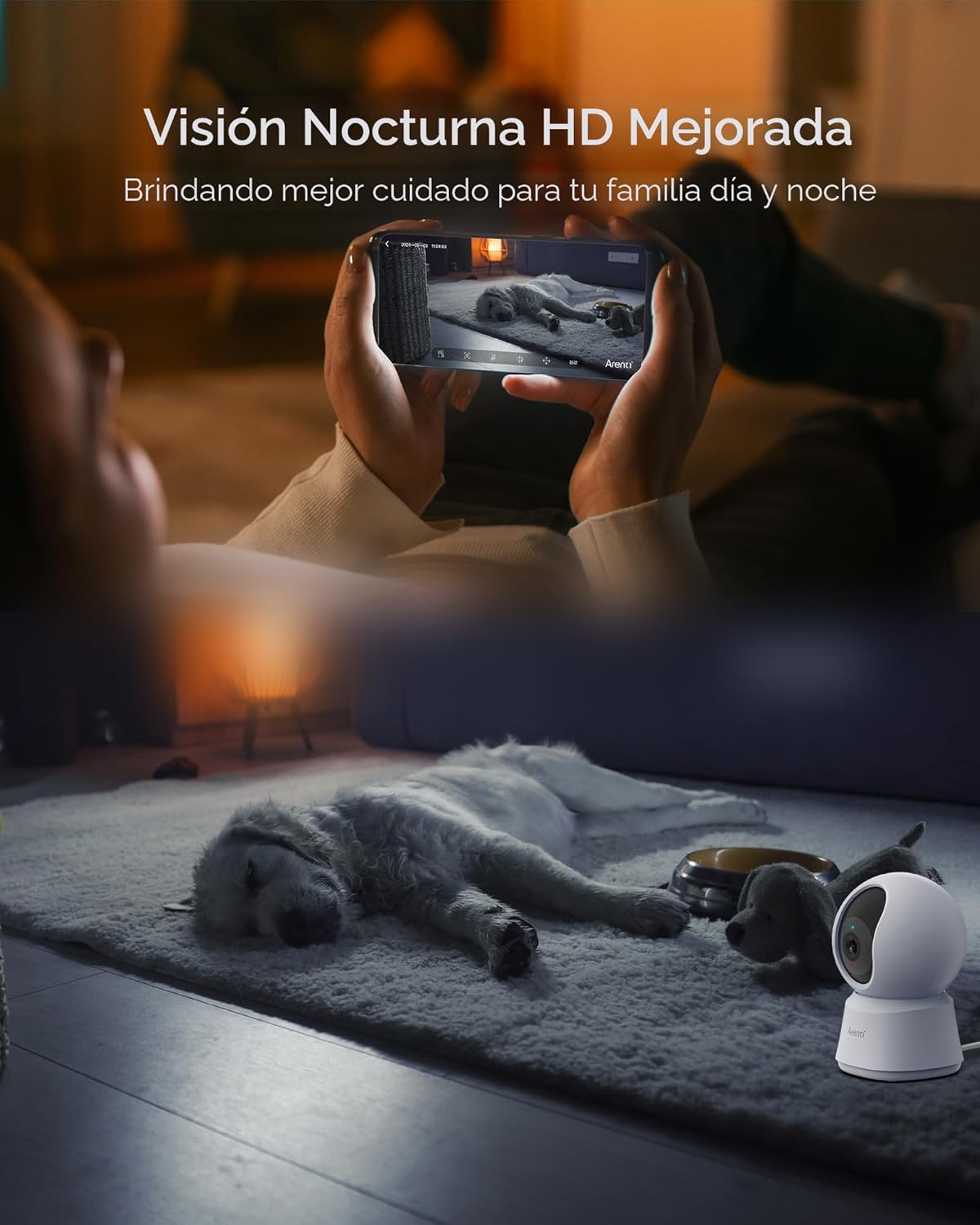 ARENTI Cámara de seguridad 5G para interiores, cámara para mascotas...