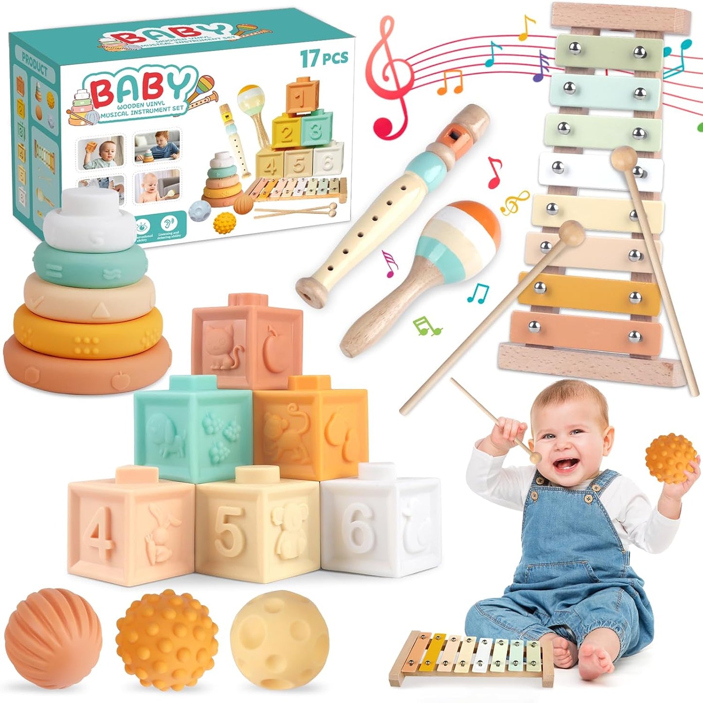 Wuzhineisn Juguetes para bebés de 6 a 12 meses, juguetes Montessori...