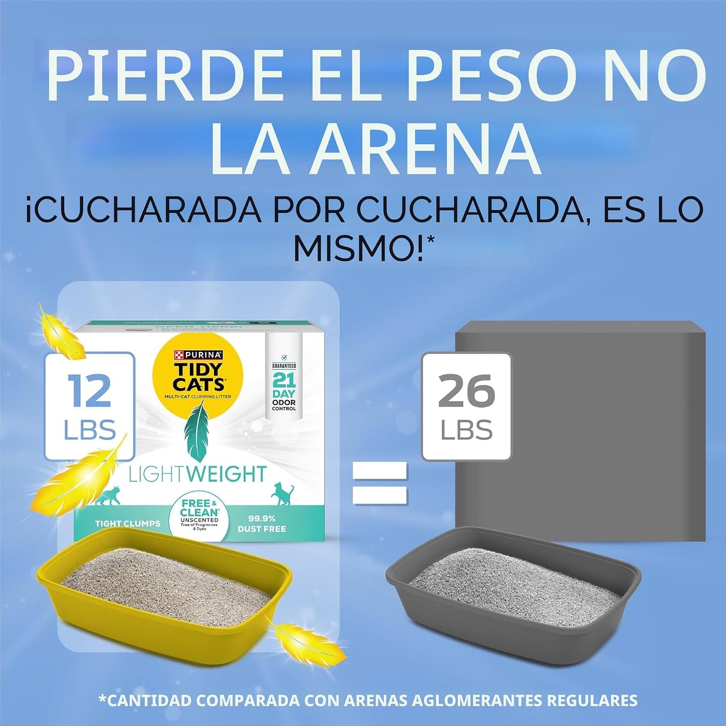 Purina Tidy Cats - Arena para gatos ligera, libre y limpia, sin per...