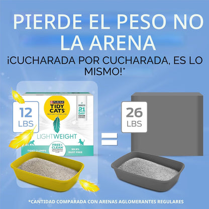 Purina Tidy Cats - Arena para gatos ligera, libre y limpia, sin per...