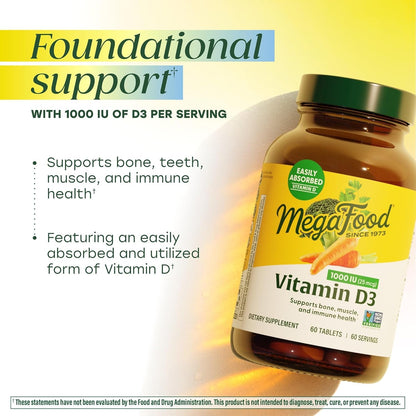 MegaFood Vitamina D3 1000 UI (25 mcg) \u2013 Suplementos de vitamin...
