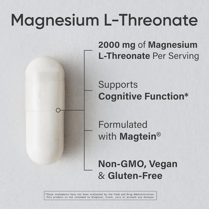 Sports Research® L-treonato de magnesio 2000 mg con Magtein®, 180 u...