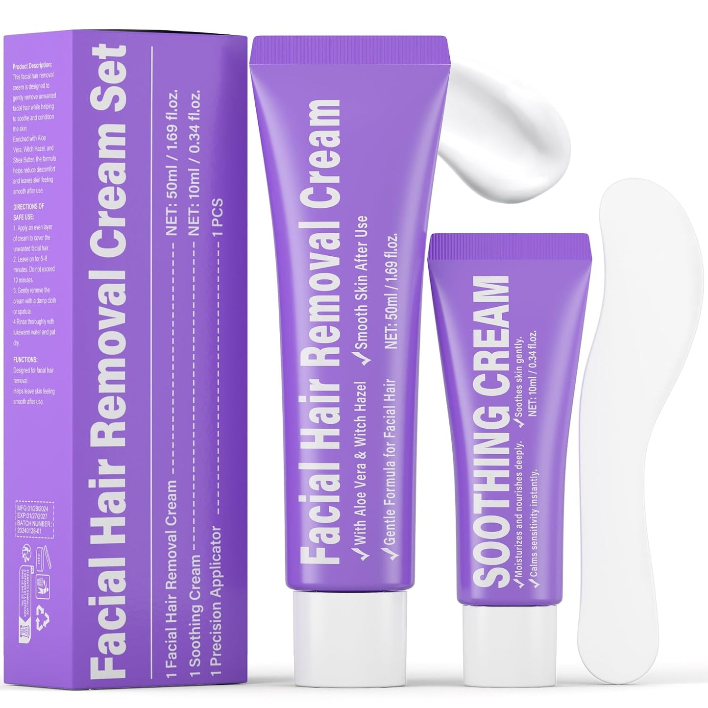Kit de crema depilatoria facial para mujeres \u2013 Crema depilator...
