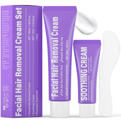 Kit de crema depilatoria facial para mujeres \u2013 Crema depilator...
