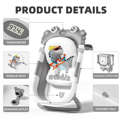 Bañera plegable para recién nacidos a niños pequeños con monitor de...