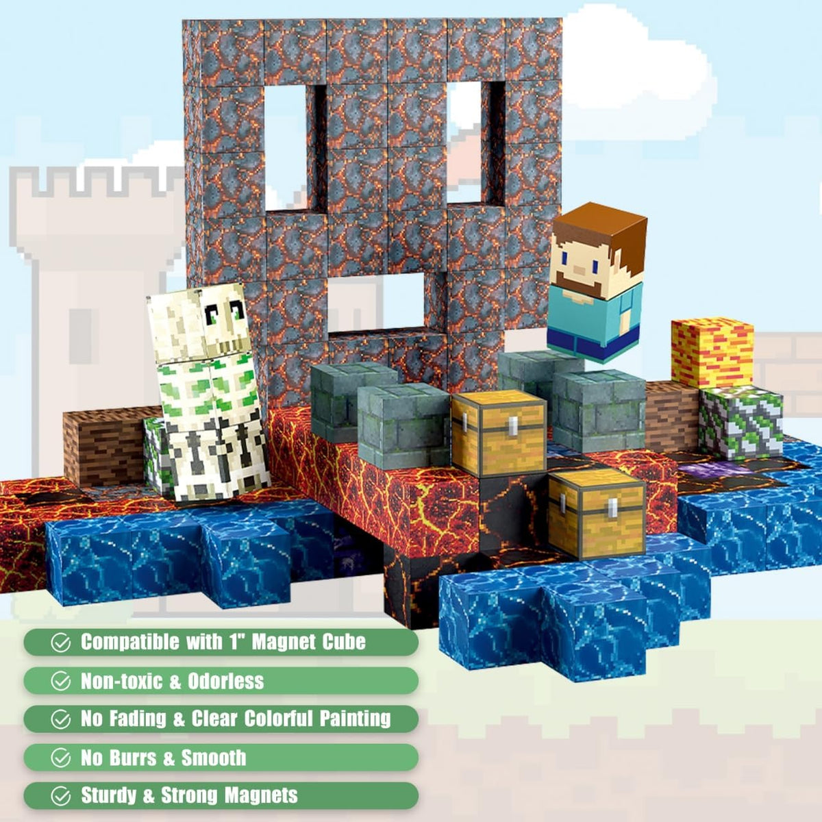 AIDYVOI 213 piezas de bloques magnéticos, juego de juguetes de cons...