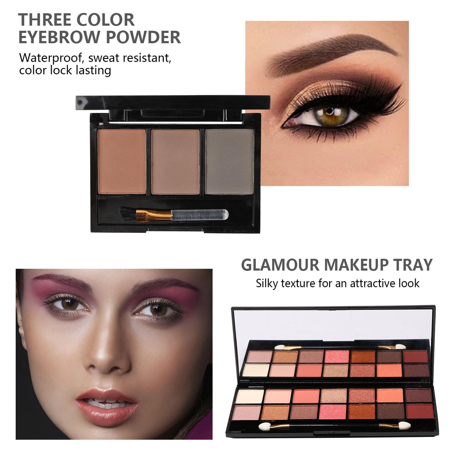 Set de maquillaje para niñas, kit de maquillaje arcoíris, cajas de belleza con pinceles y cosméticos, organizador de estuche de maquillaje elegante, rosa