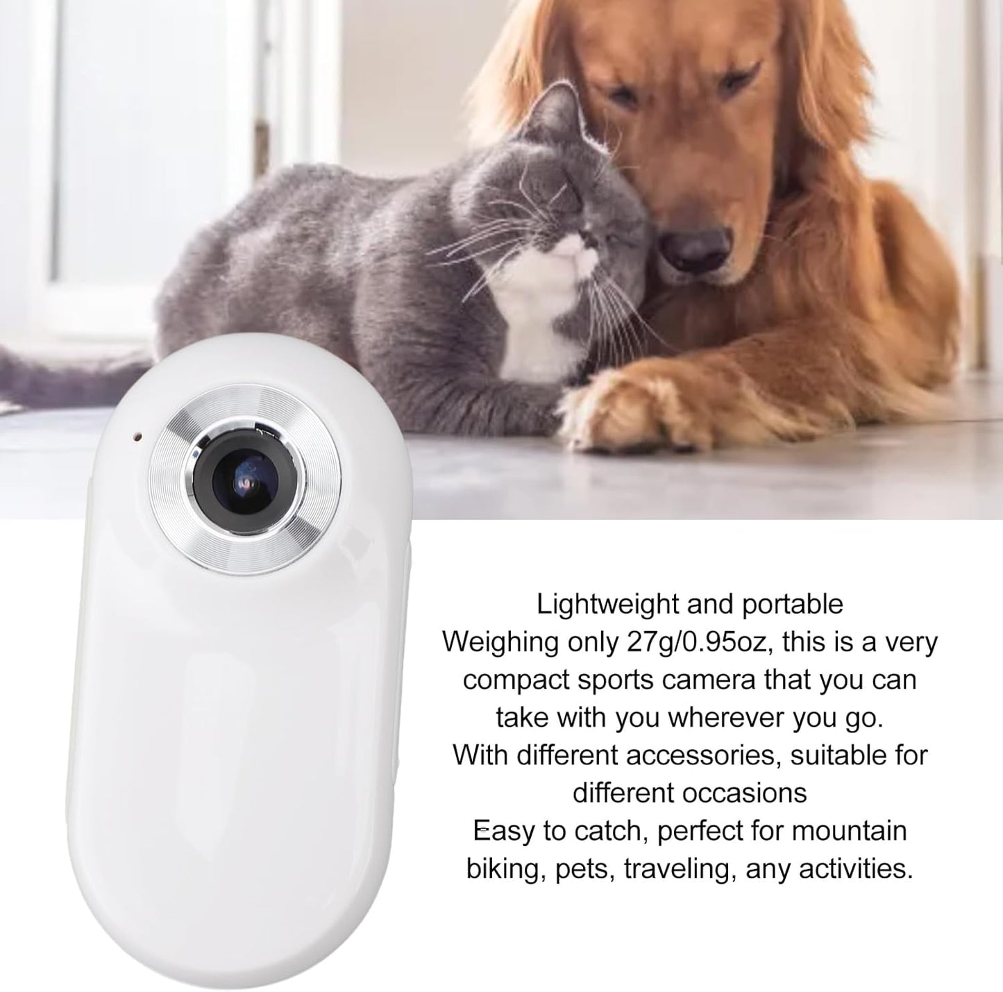 Zopsc Collar de cámara para gatos con aplicación de teléfono, mini...