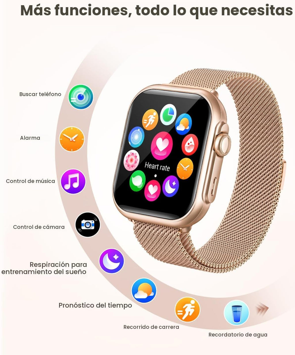 Reloj inteligente para mujer para iPhone Android: 1.85 "Smartwa...