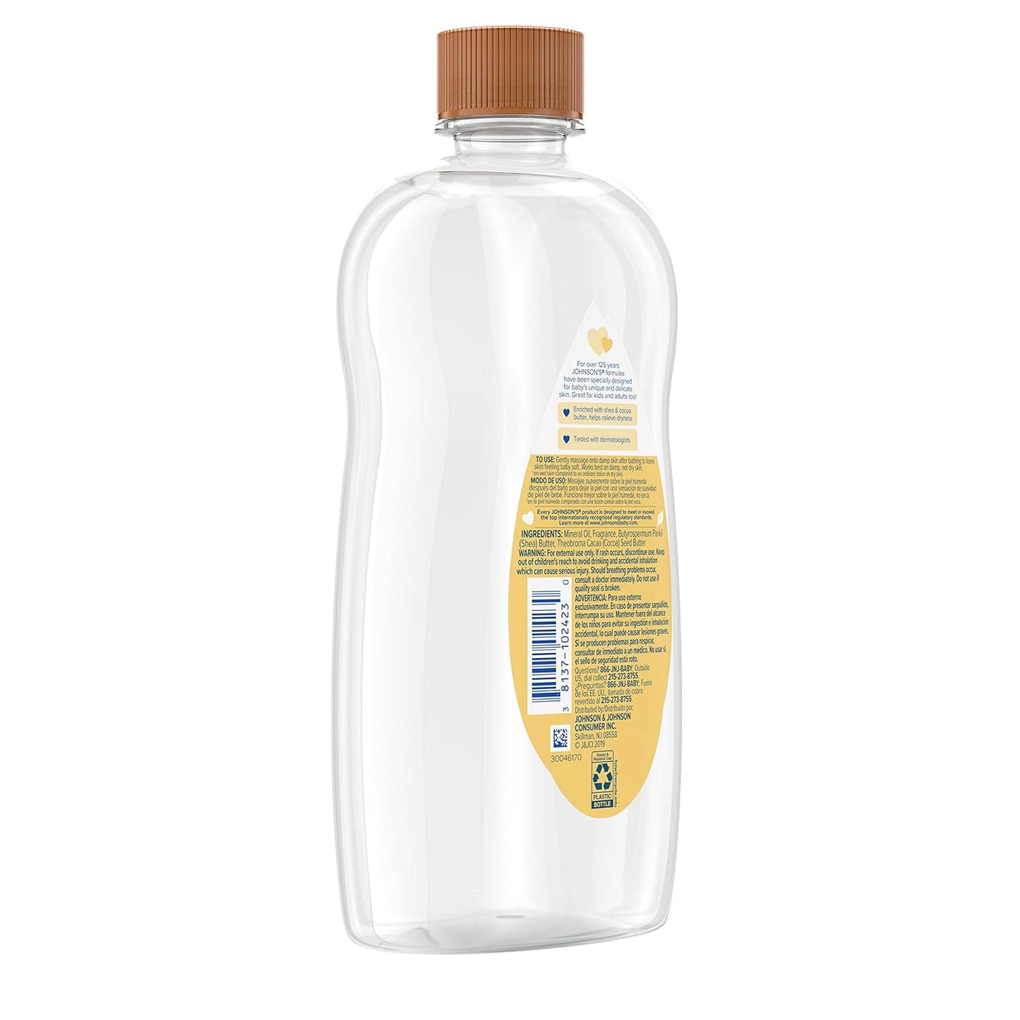 Aceite de bebé Johnson's con karité y manteca de cacao, 20 onza...