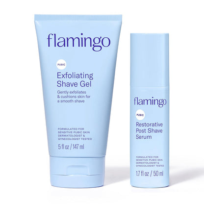 Flamingo Pubic - Set de cuidado de la piel para afeitar, gel de afe...