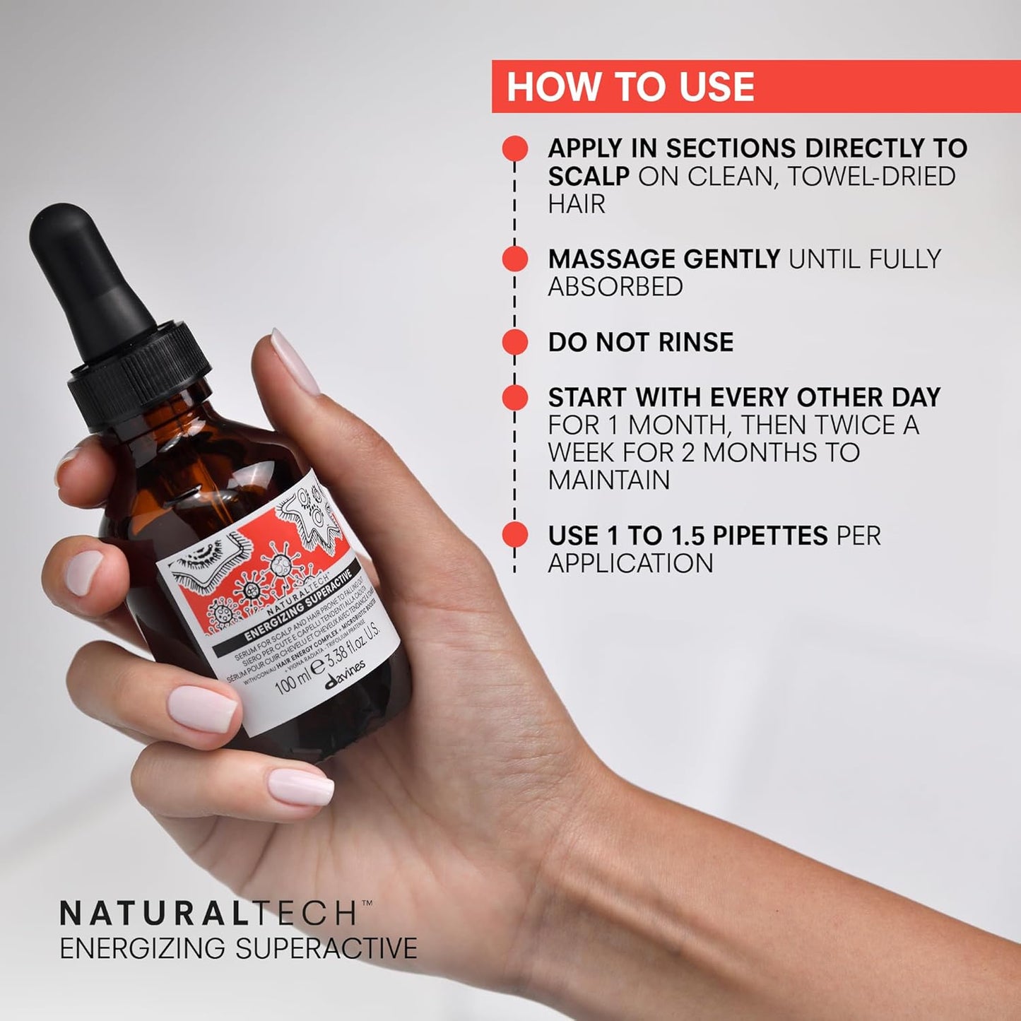 Davines Naturaltech ENERGIZING Tratamiento superactivo, reduce la pérdida de cabello, mejora el tono del cuero cabelludo y reduce la producción de sebo, 3.38 onzas líquidas