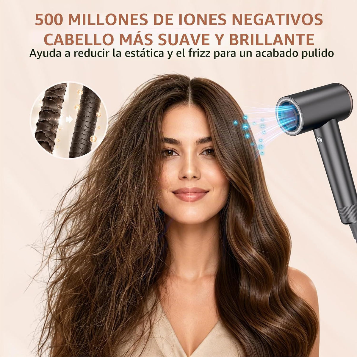 Secador de pelo iónico de alta velocidad Mythsight StyleVibe con 3...