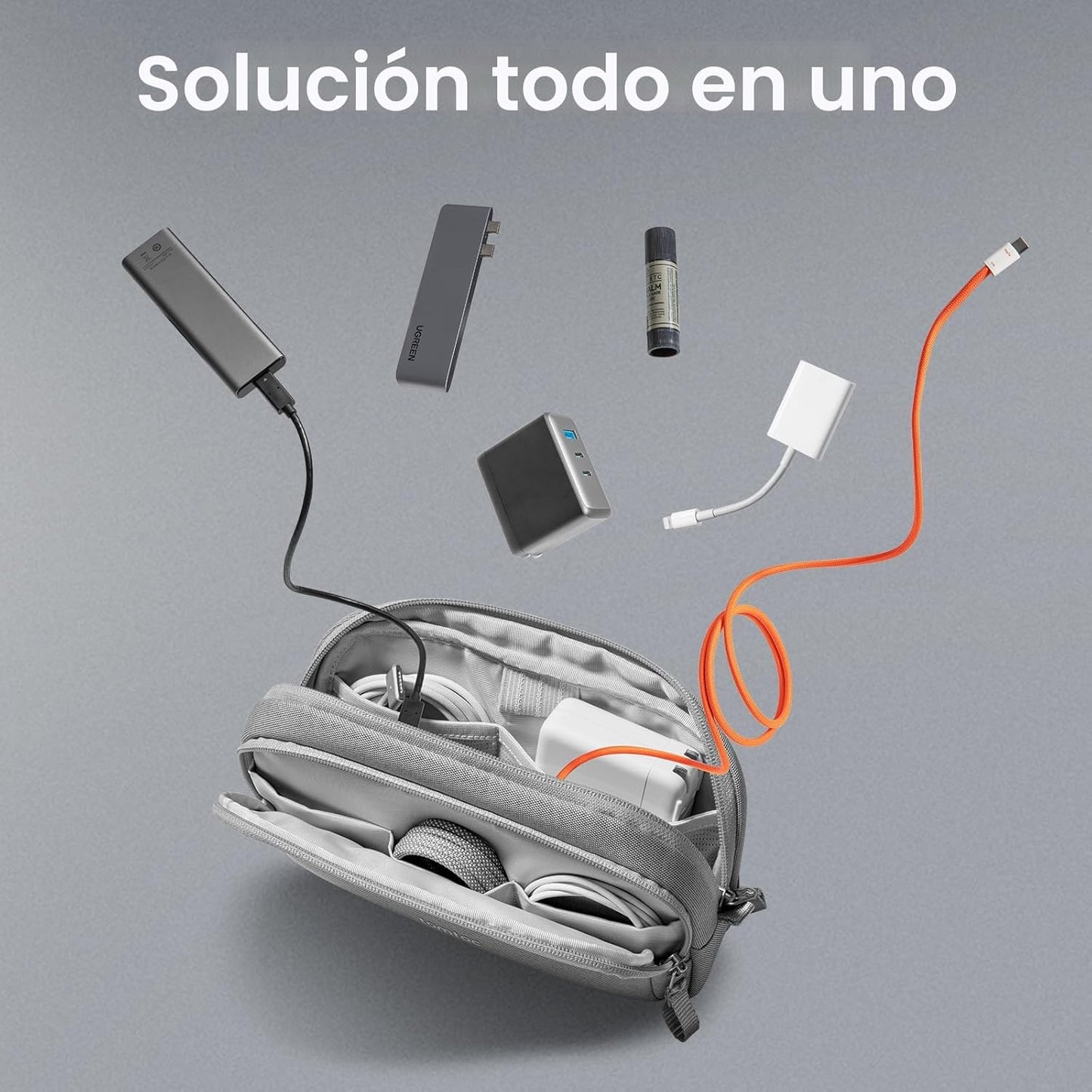 tomtoc Estuche Organizador Electrónico de Viaje, Bolsa Táctica Resi...