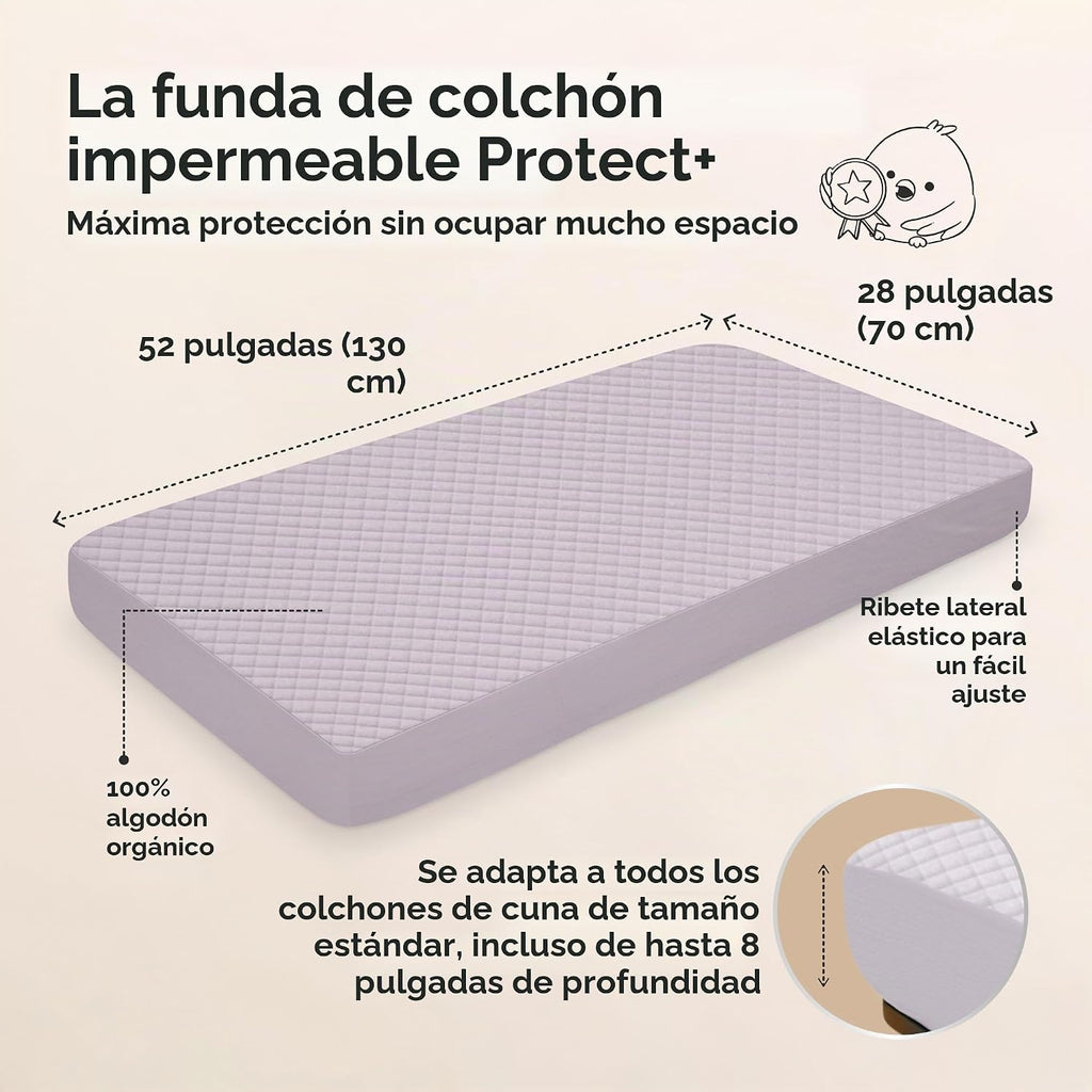 Paquete de 2 fundas protectoras de colchón impermeables para cuna,...