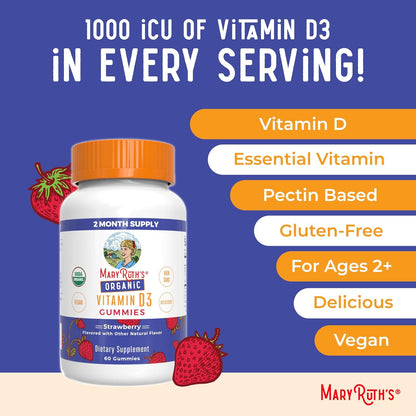 MaryRuth Organics Gomitas orgánicas de vitamina D3 | 1000 UI | USDA...