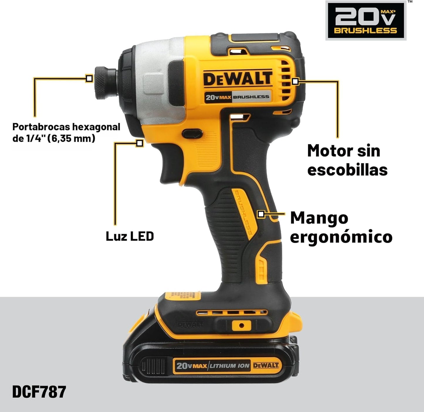 DEWALT Taladro inalámbrico de 20 V MAX y destornillador de impacto,...