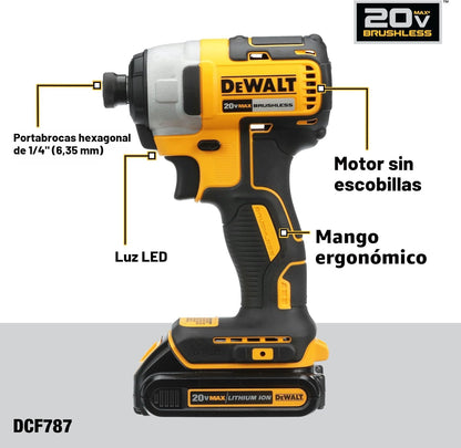 DEWALT Taladro inalámbrico de 20 V MAX y destornillador de impacto,...