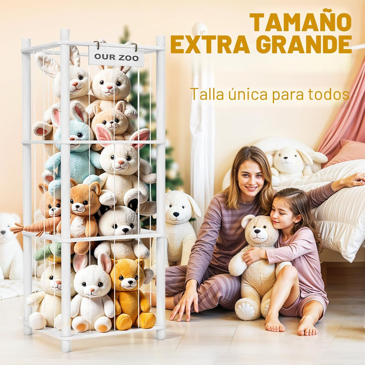 Woodure Organizador y Almacenamiento para Animales de Peluche, Sopo...