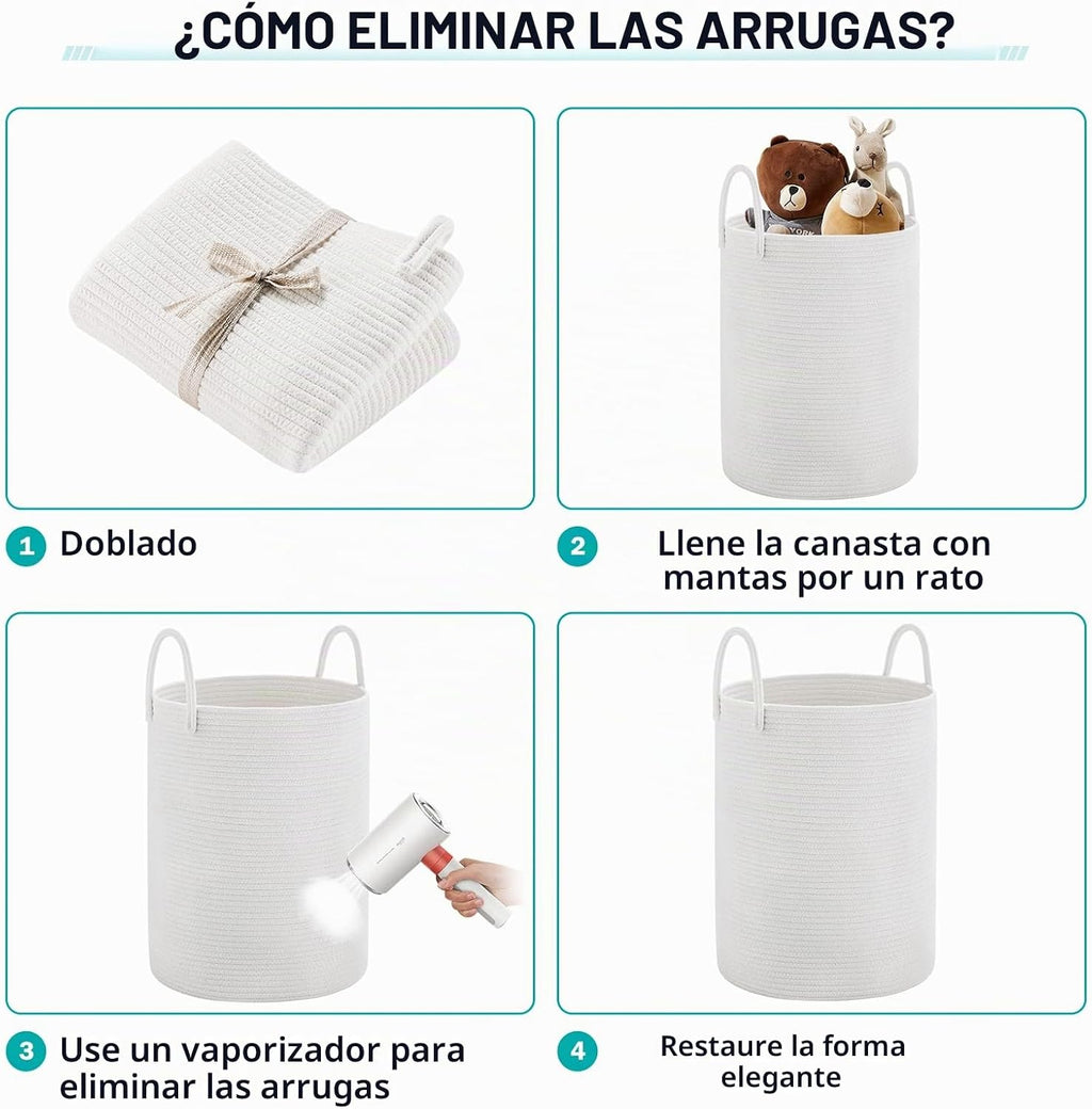 Canasta para lavandería de cuerda tejida por YOUDENOVA, canasta de...