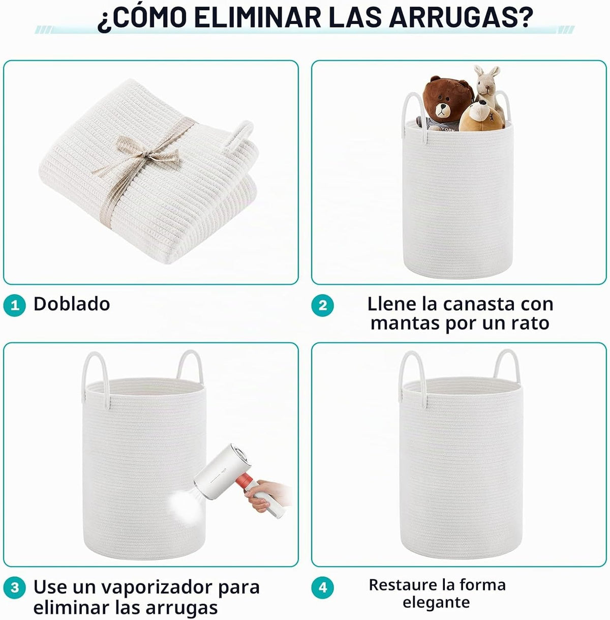 Canasta para lavandería de cuerda tejida por YOUDENOVA, canasta de...