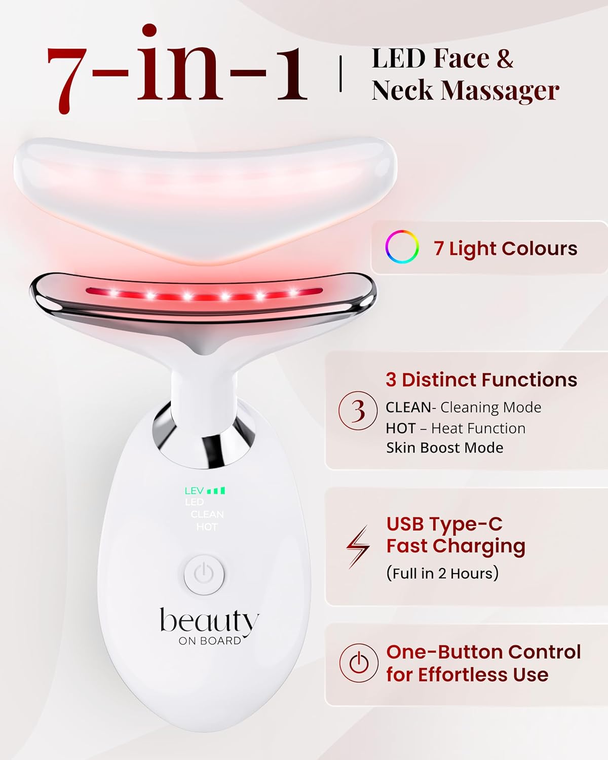 BeautyOnBoard Herramienta de masajeador facial, herramienta de escu...