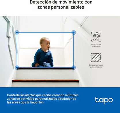 TP-Link Tapo - Cámara de seguridad Pan\/Tilt de 2K QHD para cámara...