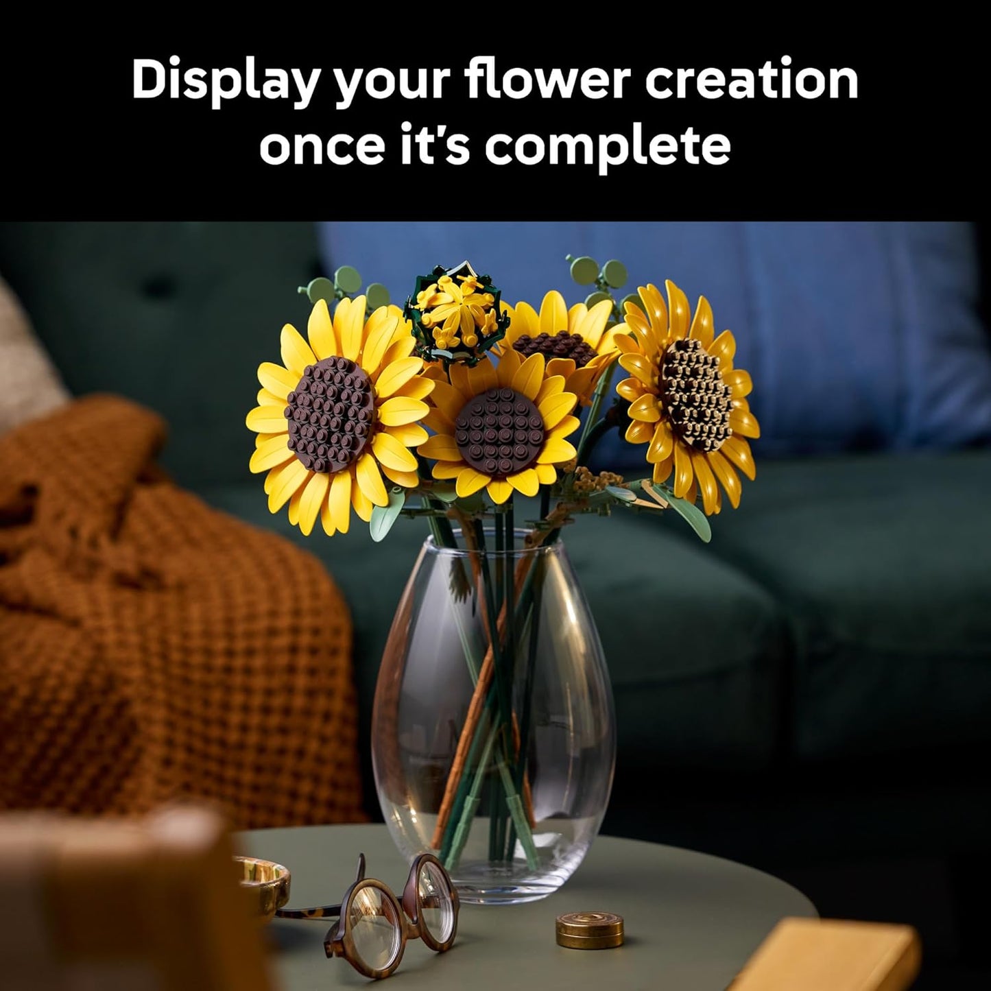 LEGO Botanicals 11502 - Ramo de girasol para adultos, a partir de 18 años, flores artificiales para la oficina en casa, dormitorio o decoración de escritorio, regalos para mujeres y hombres