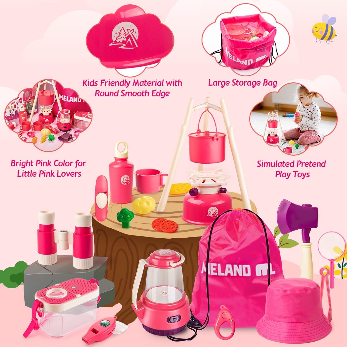 Meland - Juego de camping para niñas - Juguetes de tienda de campañ...