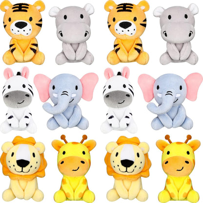 Suilung 12 Piezas Mini Animales de Peluche de Safari a Granel de 4&...
