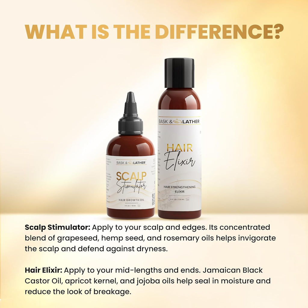 BASK &amp; LATHER Elixir - Aceite fortalecedor del cabello, aceite...