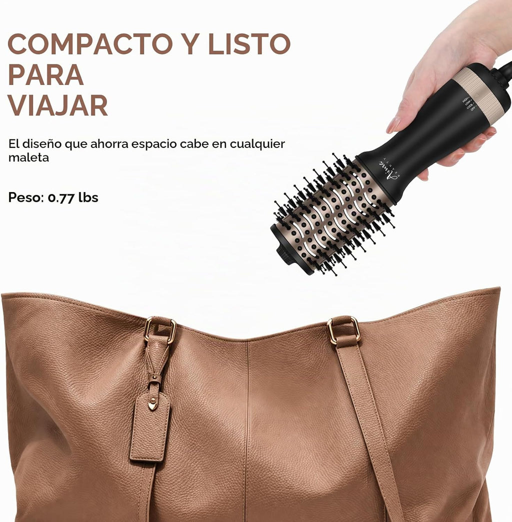 Aima Beauty Pequeño cepillo automático del secador de pelo del volt...