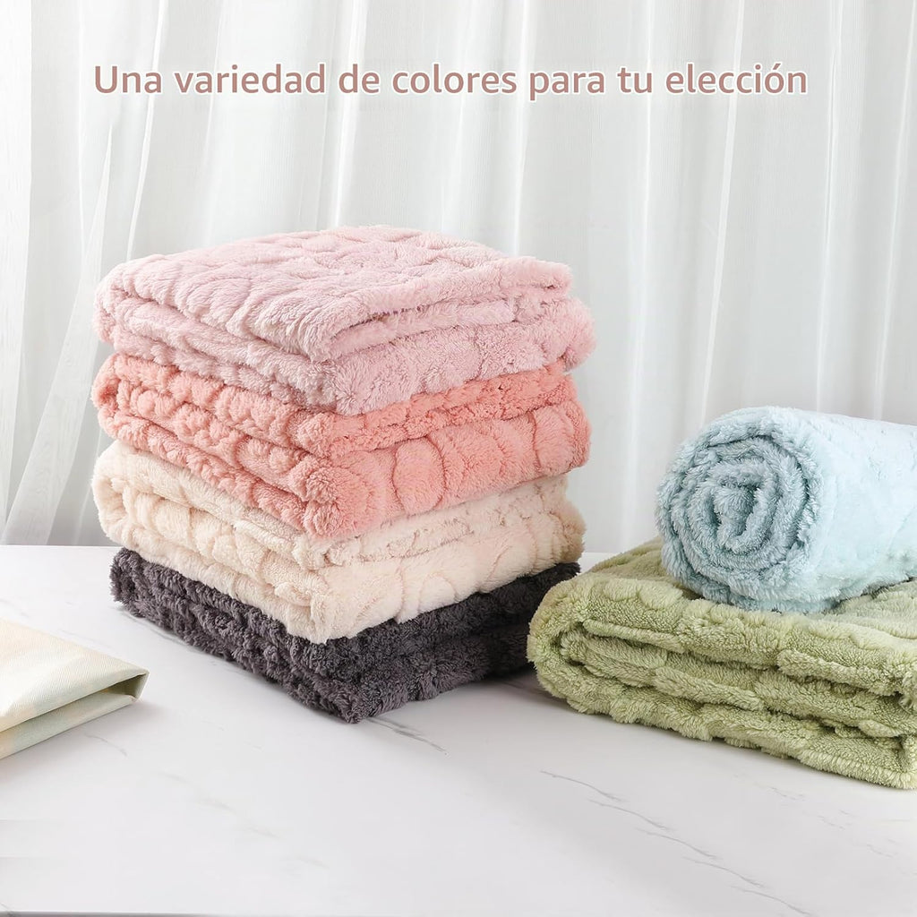 Paquete de 4 mantas suaves de forro polar para niña, mantas de cuna...