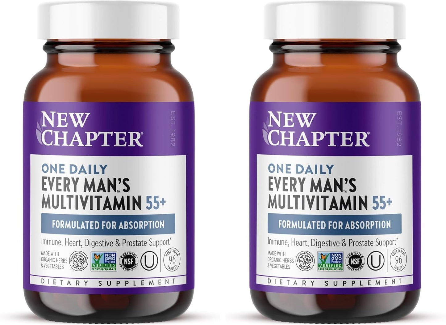 New Chapter Multivitamínico 55+, extra B6 y B12, D3, astaxantina, v...