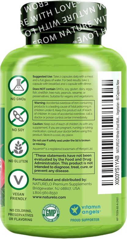 NATURELO Multivitaminas para Adolescentes Niñas\/Niños, 60 Cápsulas...